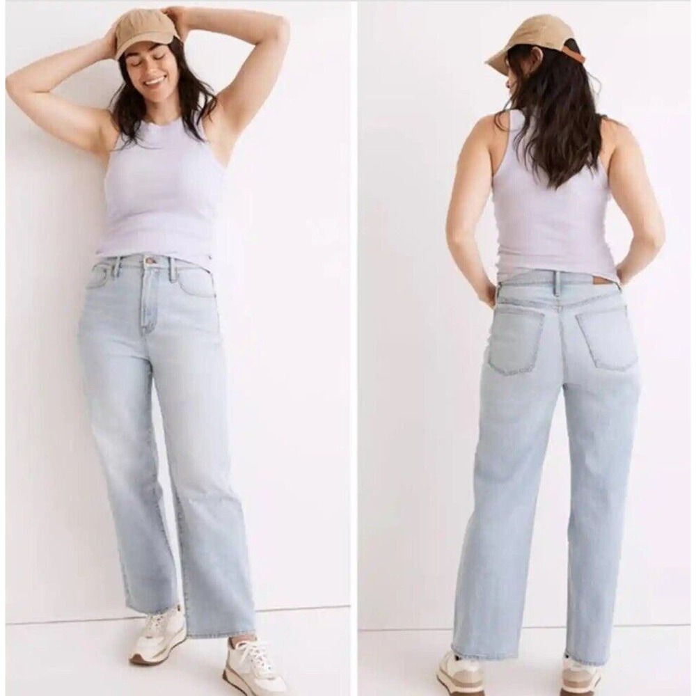 Madewell The Perfect Vintage Wide-Leg Crop Jean in Edmunds Wash 27 Light Wash